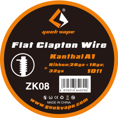 赤字上等★激安セール【在庫ラスト1個★即納可能】Geek Vape Kanthal A1 Flat Clapton Wire Ribbon(26ga*18ga)+32GA 10ft 約3m