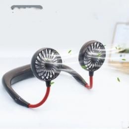 【在庫あり★即納可能】W FAN ハンズフリー ポータブル扇風機 ダブルファン ミニファン usb 充電 卓上 熱中症対策 手持ち携帯 ハンディファン コンパクト スタンド