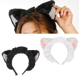 【即納】ねこみみ付きメイドカチューシャ☆2color【ネコ耳/けもみみ/コスプレ小物】【アクセサリー/ハロウィン/コスプレ小物】