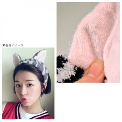 【即納】ネコ耳ヘアバンド【猫/ネコ/ねこ/小物/ヘアアクセサリー/もふもふ/にゃんこ/ターバン】【アクセサリー/ハロウィン/コスプレ小物】