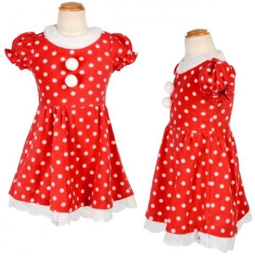 【即納】KIDS 水玉サンタワンピース【クリスマス衣装/キッズ/子ども用】【アクセサリー/ハロウィン/コスプレ小物】
