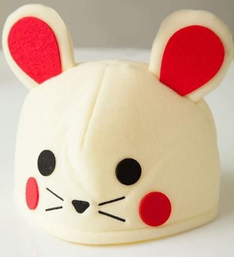 【在庫あり★即納可能】ねずみキャップ ホワイト★子年 仮装 コスプレ 衣装 パーティー 発表会 結婚式 イベント 年末年始 忘年会 新年会 余興★アイコ★ネズミ かぶり物★2020年干支 ね