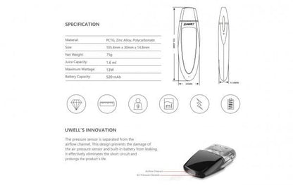 赤字上等★激安セール【初心者向け】Uwell Zumwalt POD｜吸うだけ簡単・コンパクト電子タバコVAPE★ユーウェル ズムウォルト
