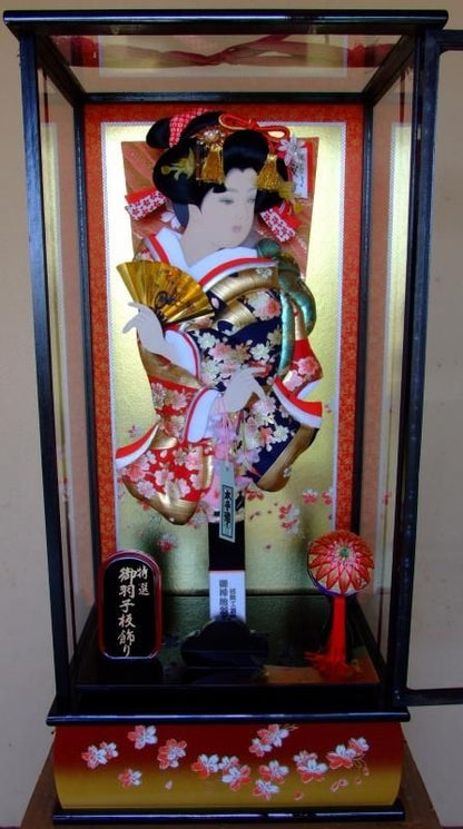 【在庫ラスト1個★即納可能】祐月作 羽子板 らんまん 桜 金彩 桜 振袖 本手造り オルゴール付き 17号 ケース入り★ひな人形 桃の節句 三月人形 お雛様