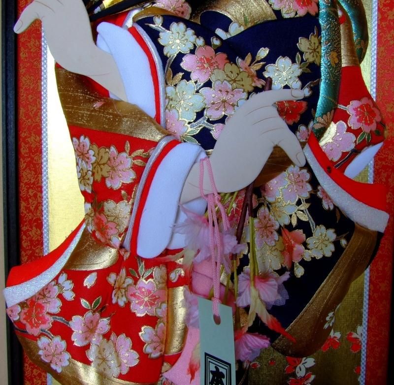 【在庫ラスト1個★即納可能】祐月作 羽子板 らんまん 桜 金彩 桜 振袖 本手造り オルゴール付き 17号 ケース入り★ひな人形 桃の節句 三月人形 お雛様