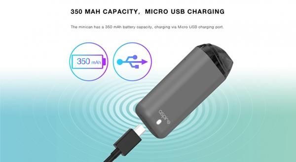 【在庫完売次第 販売終了】在庫ラスト2個★即納可能【超軽量・コンパクト】Aspire Minican POD｜持ち運び最適・吸うだけ簡単VAPE★アスパイア ミニカン ポッド システム キット