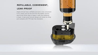 Aspire Minican 交換用 空PODカートリッジ 2個入り 0.8Ω/1.0Ω/1.2Ω★メッシュコイル内蔵 3ml大容量 Minican/Minican+/2/3/3Pro/4対応