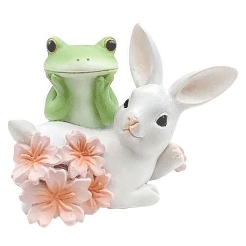 【在庫あり★即納可能】コポー うさぎと桜 Copeau★風水★金運【新品】【蛙/カエル/かえる】【置物】【キャラクターグッズ★雑貨】
