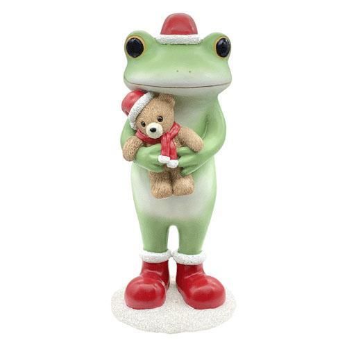 【在庫あり★即納可能】コポー クリスマス ガーデン テディベアとカエル Copeau★風水★金運【新品】【蛙/カエル/かえる】【置物】【キャラクターグッズ★雑貨】