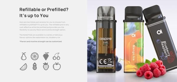 【お取り寄せ★納期 最長 約2週間】Aspire GoTek X Pod System Kit 650mAh 4.5ml★アスパイア ゴーテック エックス ポッドシステムキット