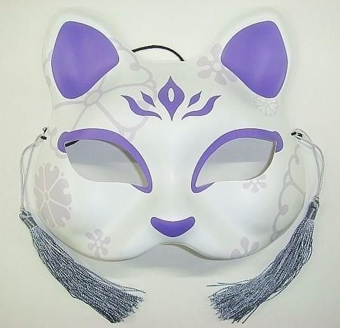 【在庫あり★即納可能】お面 半面 猫面 (十二/華) お得なパッケージなし★ねこ【新品★未使用品】