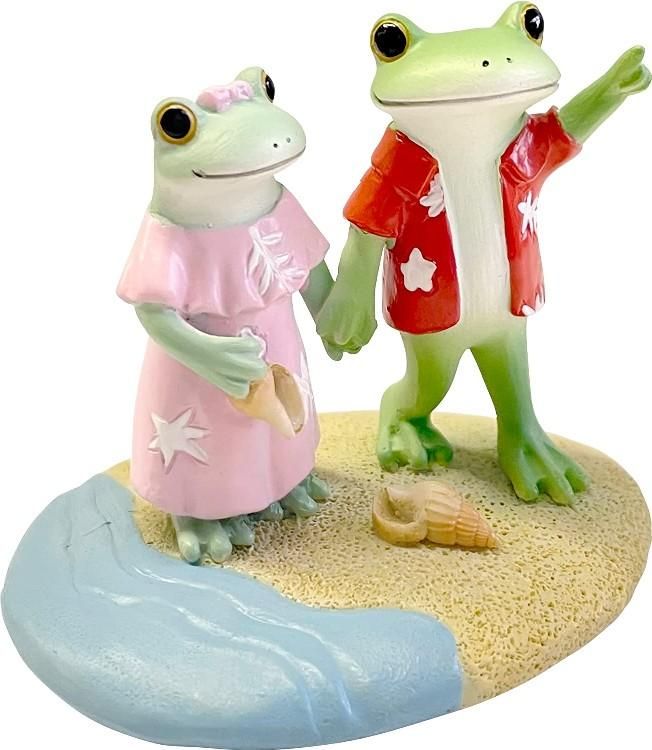 【在庫あり★即納可能】コポー 夏 波打ち際カップル Copeau★風水★金運【新品】【蛙/カエル/かえる】【置物】【キャラクターグッズ★雑貨】