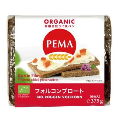 【お取り寄せ★納期 最長 約2週間】ミトク ペーマ 有機全粒ライ麦パン フォルコンブロート 375g（6枚入）