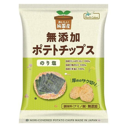 【お取り寄せ★納期 最長 約2週間】ムソー ノースカラーズ 純国産ポテトチップス のり塩　53g