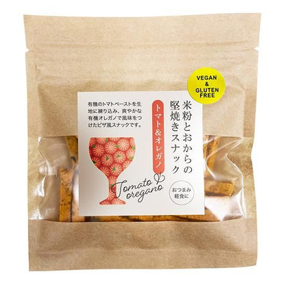 【お取り寄せ★納期 最長 約2週間】茎工房　米粉とおからの堅焼きスナック トマト&オレガノ
