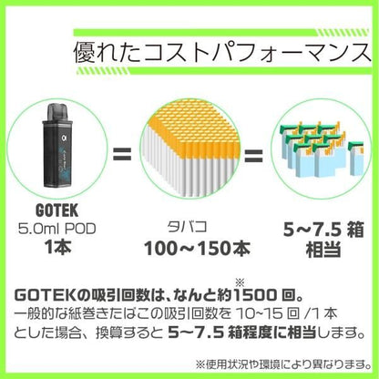 Aspire GOTEKシリーズ 共通 交換用 リキッド入りPODカートリッジ 2個入りセット★アスパイア ゴーテック兼用 リキッド充填済み 使い捨て PODカートリッジ