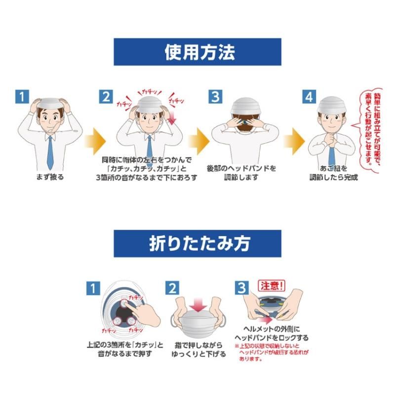 【メーカー直送】オサメット 折りたたみ ヘルメット 大人用★つば付き 折りたためる 防災用 折り畳みヘルメット 防災ヘルメット 防災用ヘルメット サイズ調整 非常用 防災 帽子 コンパクト