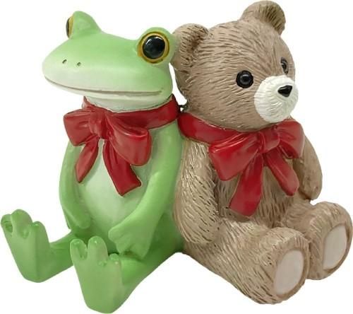 【在庫あり★即納可能】コポー クマさんとお揃いリボン Copeau★風水★金運【新品】【蛙/カエル/かえる】【置物】【キャラクターグッズ★雑貨】