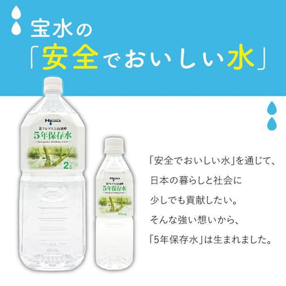 【メーカー直送】5年保存水 宝水 2L×4箱(6本入り×4ケース) 48リットル★長期保存水 北アルプス 天然水 飲料水 軟水 安心 安全 ナチュラルミネラルウォーター 備蓄 防災用品 避難