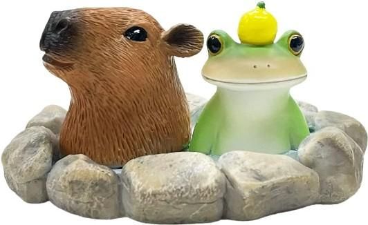 【在庫あり★即納可能】コポー カピパラとお風呂 Copeau★風水★金運【新品】【蛙/カエル/かえる】【置物】【キャラクターグッズ★雑貨】74029