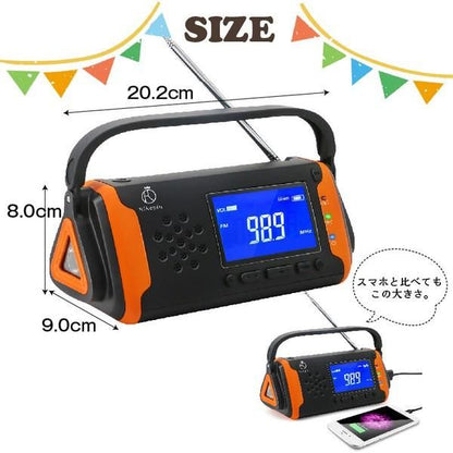 【お取り寄せ★納期 最長 約2週間】RIKOPIN 多機能 防災ラジオ ライト付き★4000mAh ポータブルラジオ 防災グッズ AM/FMラジオ ワイドFM対応 LEDライト スマホ充電 SOS