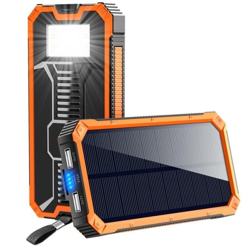 【お取り寄せ★納期 最長 約2週間】ソーラー モバイルバッテリー 大容量 15000mAh★ソーラー充電器 太陽能 充電器 SOS 薄型 2台同時充電 スマホ充電器