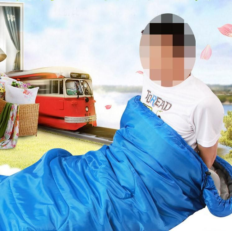 【お取り寄せ★納期 最長 約2週間】寝袋 封筒型★コンパクト 一人用 キャンプ 通気性 シェラフ 防災 撥水加工 アウトドア 枕付き型 山登り