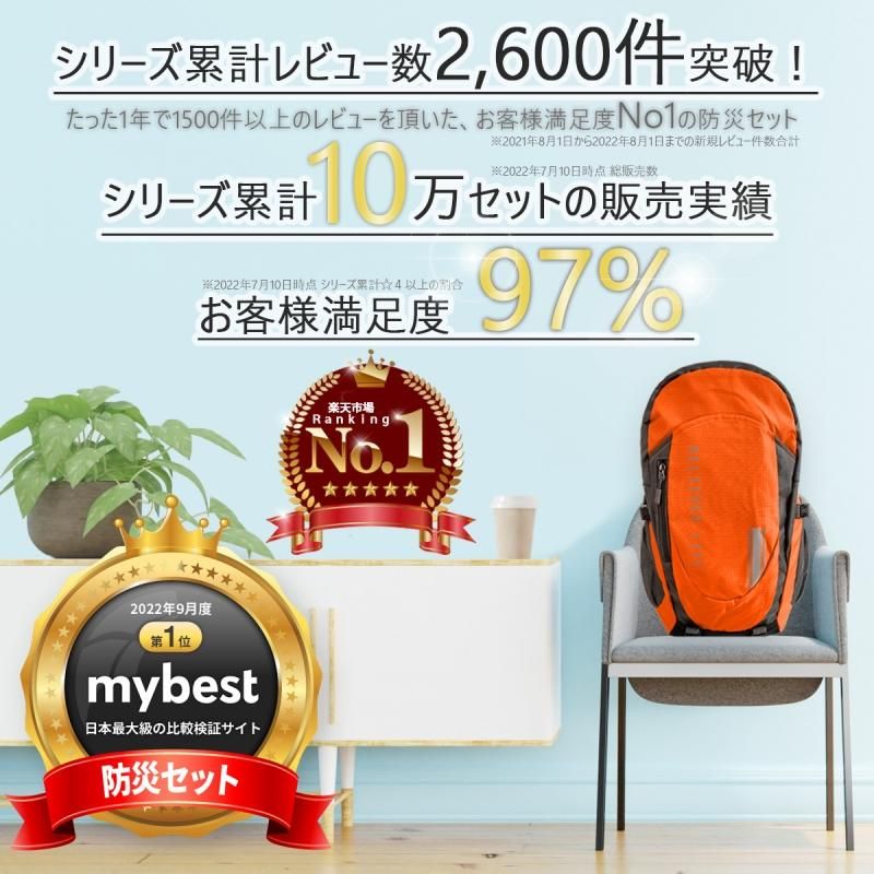 【メーカー直送】防災セット 一人用 防水リュック【33種37点セット】防災グッズ 防災リュック 非常用持ち出し袋 水に強い大型避難リュック 撥水機能 家族 避難セット