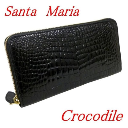 【お取り寄せ★納期 最長 約2週間】クロコダイル 長財布★メンズ ワニ革 シャイニングベリー Santa Maria サンタマリア製 金運アップ
