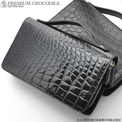 【メーカー直送】最高級 クロコダイルレザー ミニセカンドクラッチバッグ★JRA認定商品 日本製造 手付き 特殊モデル