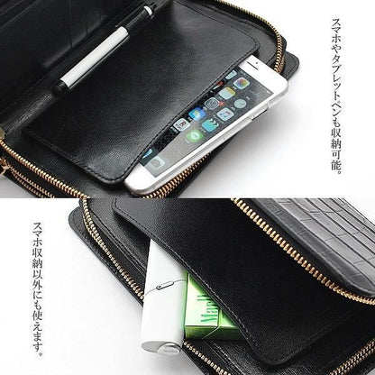 【メーカー直送】最高級 クロコダイルレザー ミニセカンドクラッチバッグ★JRA認定商品 日本製造 手付き 特殊モデル
