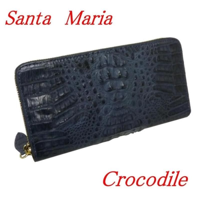 【お取り寄せ★納期 最長 約2週間】クロコダイル 長財布★メンズ 長財布 ラウンドファスナー カイマン ワニ革 マットHB Santa Maria サンタマリア製 金運アップ