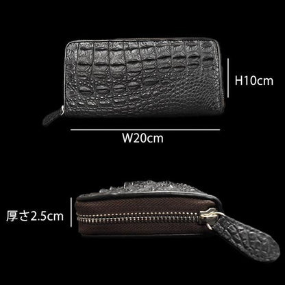 【お取り寄せ★納期 最長 約2週間】クロコダイル 長財布★ワニ ラウンドファスナー ワニ革 革財布 革サイフ 革 メンズ レディース ギフト 金運アップ