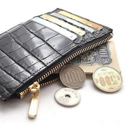 【メーカー直送】クロコダイル 長財布★高級感溢れる クロコダイルレザー革 日本製 超スリムタイプ 大流行 コンパクトウォレット 金運アップ