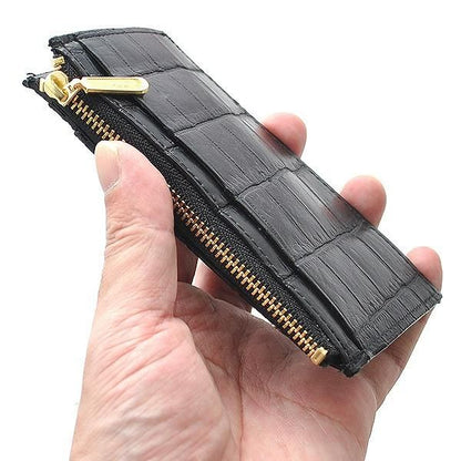 【メーカー直送】クロコダイル 長財布★高級感溢れる クロコダイルレザー革 日本製 超スリムタイプ 大流行 コンパクトウォレット 金運アップ