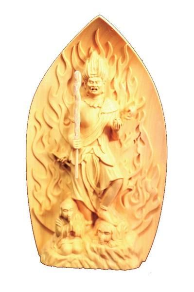【お取り寄せ★納期 最長 約2週間】トイレの神様 木彫り 烏枢沙摩明王像 お札＆写真付きセット