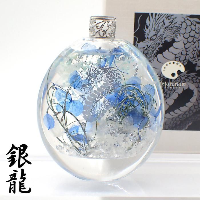 【お取り寄せ★納期 最長 約2週間】ハーバリウム Picturerium 龍と鳳凰★瑞獣 風水 置物 ガラス 開運 仕事運 出世 財運 金運 恋愛