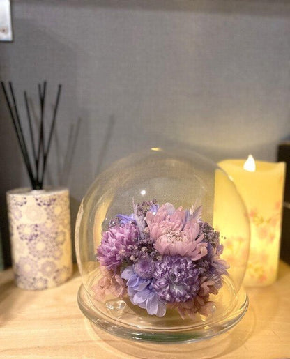 【お取り寄せ★納期 最長 約1ヶ月】プラネットマム ピンポン ドーム型プリザーブドフラワー★仏花 お供えキク 菊 丸い花 ギフト プレゼント 母の日