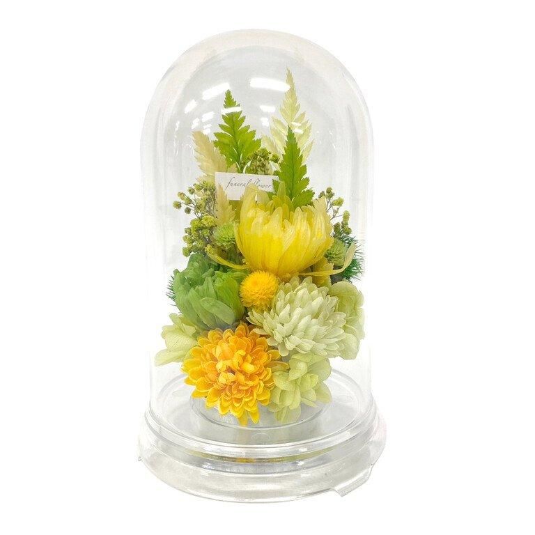 【お取り寄せ★納期 最長 約1ヶ月】旅空 たびぞら プリザーブドフラワー★現代仏花 供花 お供え ドーム型 リンギク 輪菊 マム キク 和風 ギフト