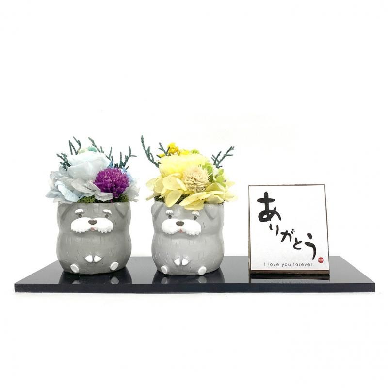 【お取り寄せ★納期 最長 約1ヶ月】ペアーズ ペット用お供え マム プリザーブドフラワー★現代仏花 供花 お供え バラ 菊 キク 和風 ギフト プレゼント