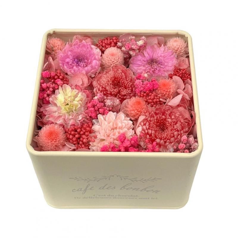 【お取り寄せ★納期 最長 約1ヶ月】カフェdeパリ プリザーブドフラワー★菊 キク ギフト プレゼント 母の日 キャニスター缶