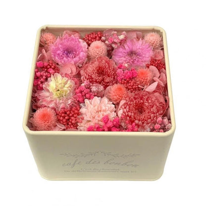 【お取り寄せ★納期 最長 約1ヶ月】カフェdeパリ プリザーブドフラワー★菊 キク ギフト プレゼント 母の日 キャニスター缶