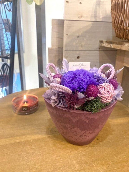 【お取り寄せ★納期 最長 約1ヶ月】お供え プリザーブドフラワー★仏具 仏花 仏壇 千歳 カーネーション 和風 お悔み 贈り物