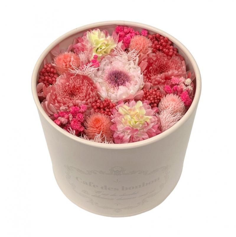 【お取り寄せ★納期 最長 約1ヶ月】カフェdeショコラ プリザーブドフラワー★菊 キク ギフト プレゼント 母の日 キャニスター缶
