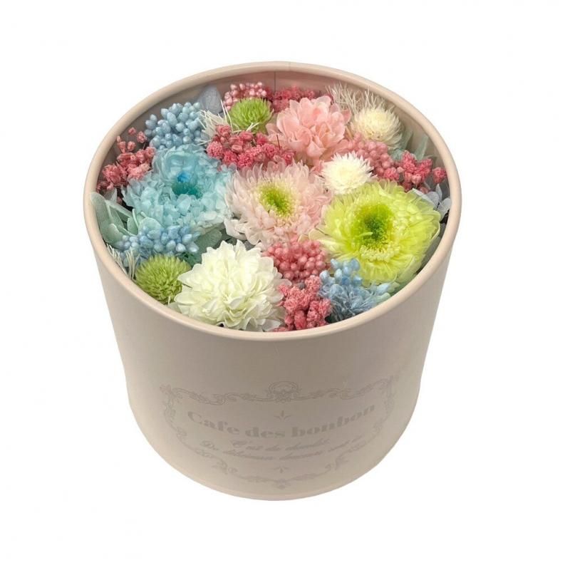 【お取り寄せ★納期 最長 約1ヶ月】カフェdeショコラ プリザーブドフラワー★菊 キク ギフト プレゼント 母の日 キャニスター缶