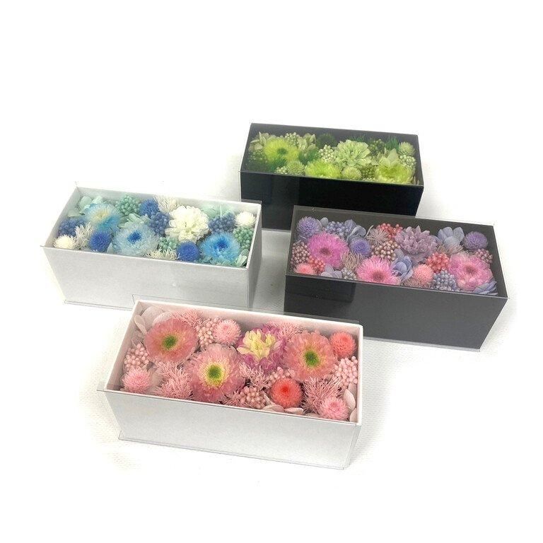 【お取り寄せ★納期 最長 約1ヶ月】花駒 ブルー プリザーブドフラワー 菊 マム★和モダン ボックス ギフト お供え ギフト プレゼント 母の日