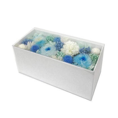 【お取り寄せ★納期 最長 約1ヶ月】花駒 ブルー プリザーブドフラワー 菊 マム★和モダン ボックス ギフト お供え ギフト プレゼント 母の日