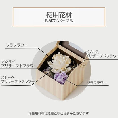 【お取り寄せ★納期 最長 約1ヶ月】フラワー雑貨 フラワーギフト アレンジ ソラフラワー ストライプボックス プリザーブドフラワー