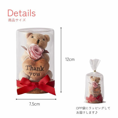 【お取り寄せ★納期 最長 約1ヶ月】リトルベア ボトルアレンジ 長持ちするフラワーギフト フラワー雑貨 お祝い 贈り物 プリザーブドフラワー