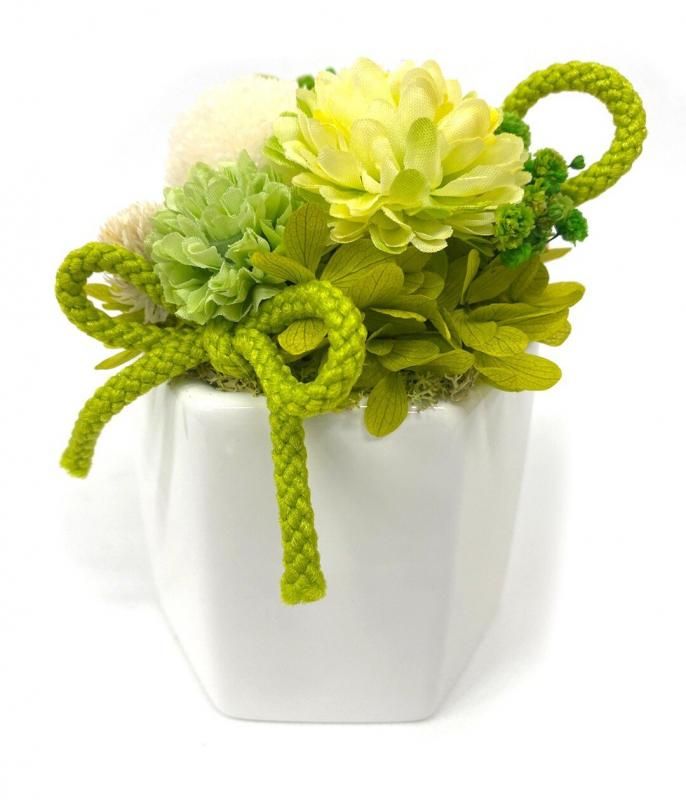 【お取り寄せ★納期 最長 約1ヶ月】お供え プリザ 仏具 仏花 仏壇 とまり グリーン マム 菊 和風 お悔み